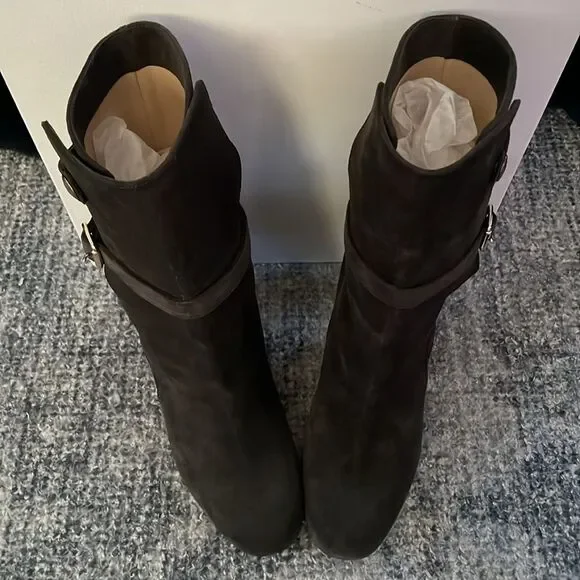 Theory boot jodhpur suede block heel size 38 US 8 like new perfect condition